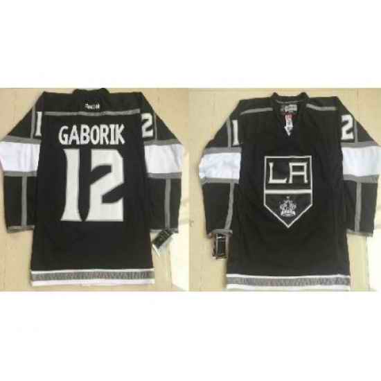 Los Angeles Kings 12 Marian Gaborik Black NHL Jerseys
